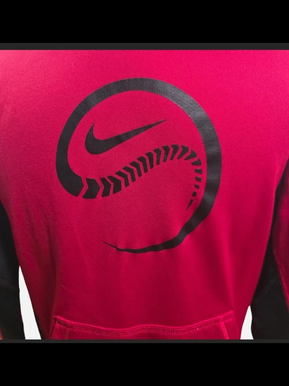 Nike Kids' Red Hooded Pullover Baseball Sweatshirt Large
